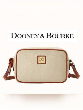 Dooney & Bourke Pebble Grain Camera Crossbody In Bone W/Gold Logo Plate, NEW!